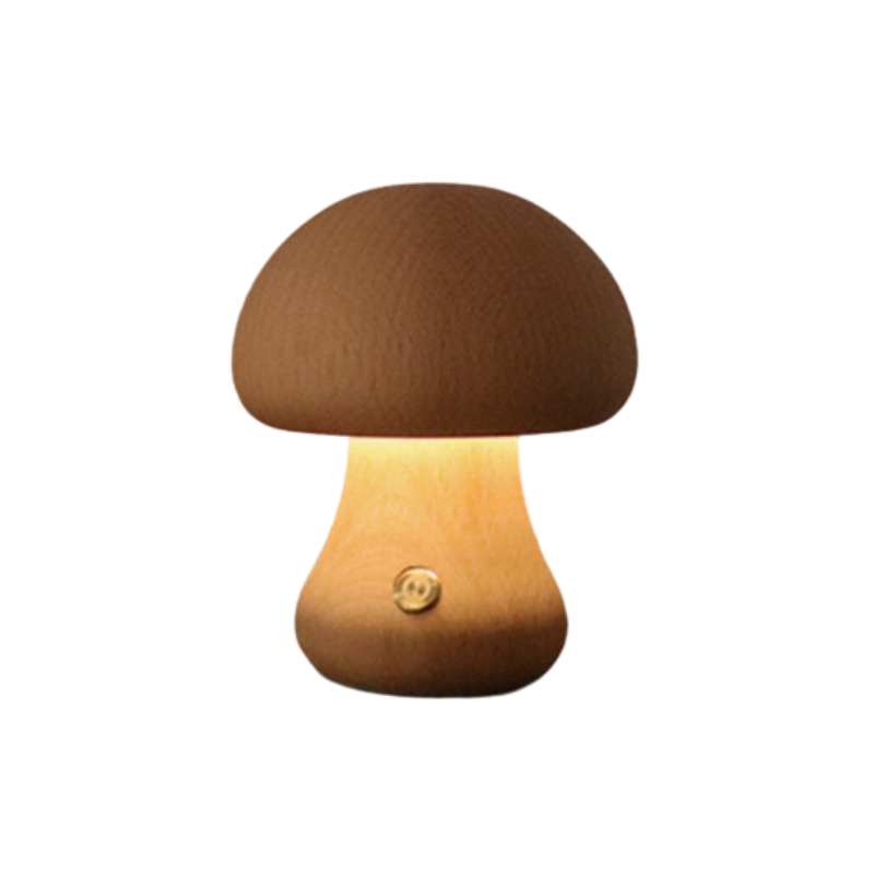 Hölzerne Pilz LED Tischlampe - Stilvolle Nachttisch Stimmung