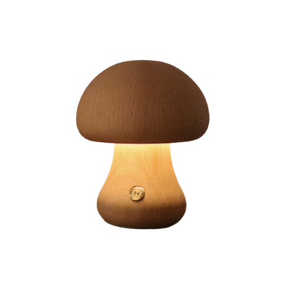 Hölzerne Pilz LED Tischlampe - Stilvolle Nachttisch Stimmung