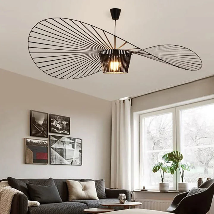 LED Pendelleuchte Vertigo im Strohhut-Design – vintage, modern & leicht
