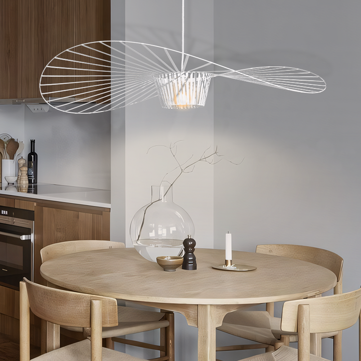 LED Pendelleuchte Vertigo im Strohhut-Design – vintage, modern & leicht