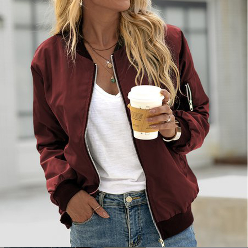 Damen Bomberjacke Mit Klassischem Design