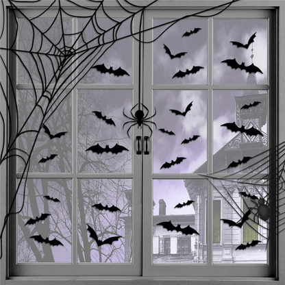 3D Fledermaus-Wandaufkleber für Halloween – Gruselige Wanddeko für Partys & Zuhause