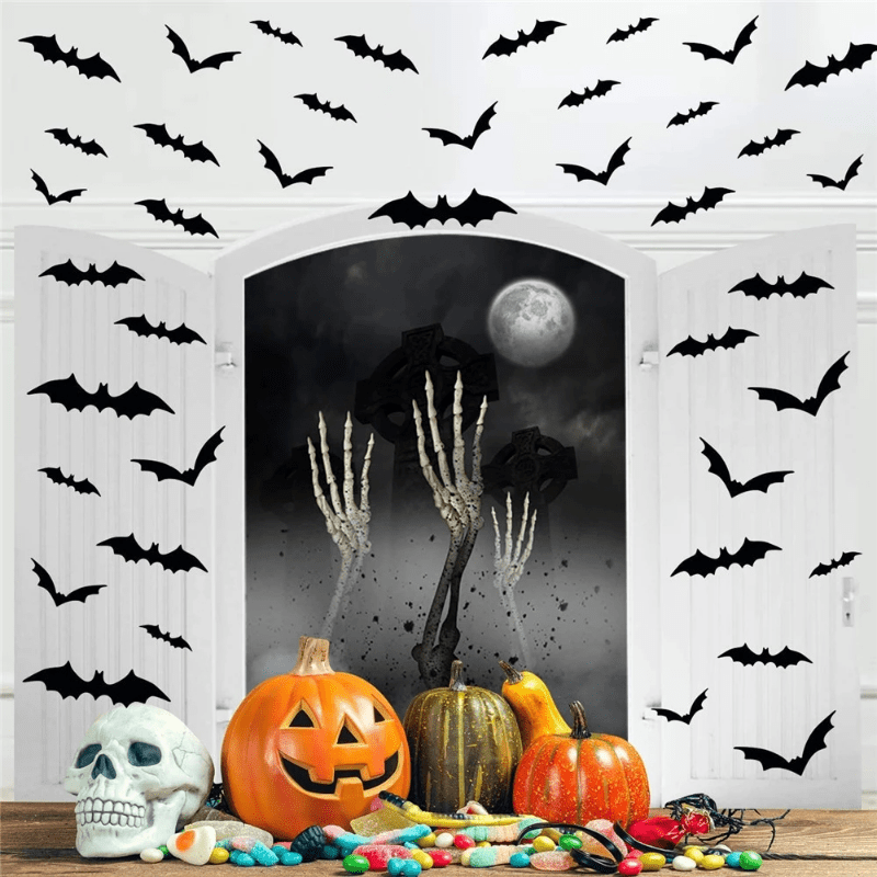 3D Fledermaus-Wandaufkleber für Halloween – Gruselige Wanddeko für Partys & Zuhause