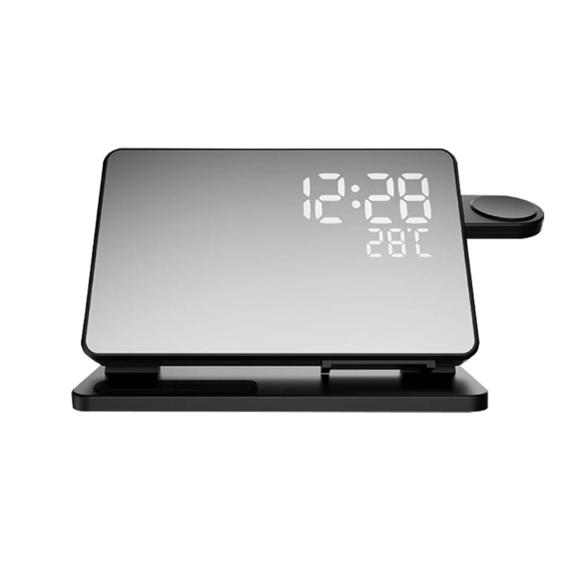 3-in-1 Kabellose Ladestation mit Wecker – Für iPhone, Watch & AirPods