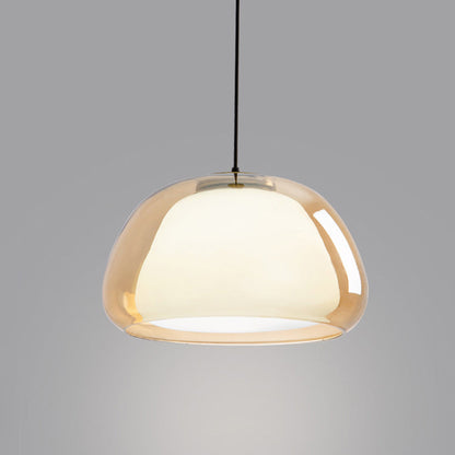 Glas Pendelleuchte mit weißem Schirm und Diffusor
