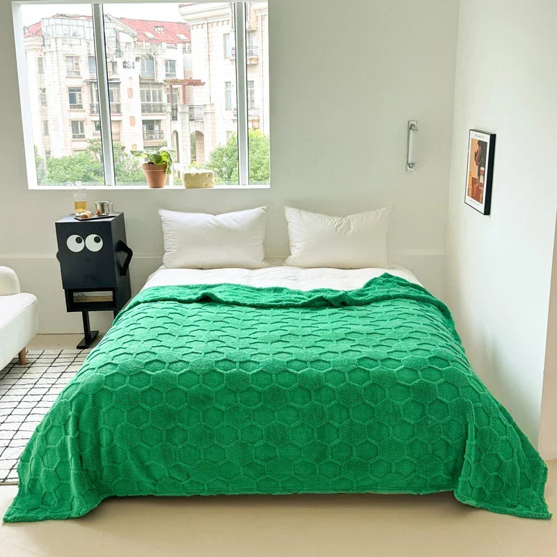 Wurfdecke aus Mikrofaser und Samt-Jacquard als Sofadekoration