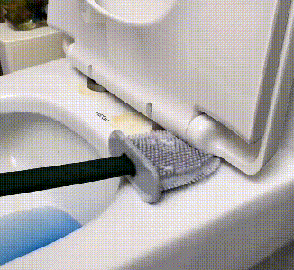 WC-Bürste mit flexiblem Silikonkopf für hygienische Reinigung
