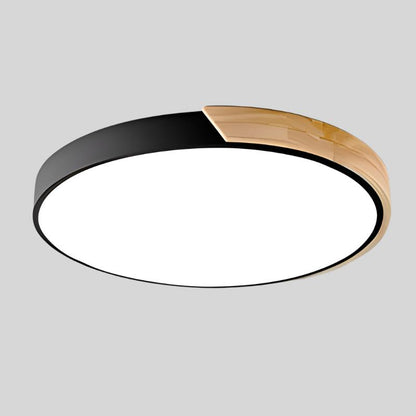 Nordische LED-Deckenleuchte aus Holz – Rundes Design im skandinavischen Stil
