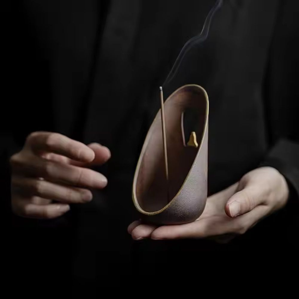 Keramik Räucherstäbchenhalter – Zen Flow Aschefänger