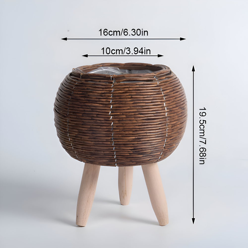 Künstlicher Korb Pflanzer Rustikaler Rattan Blumentopf