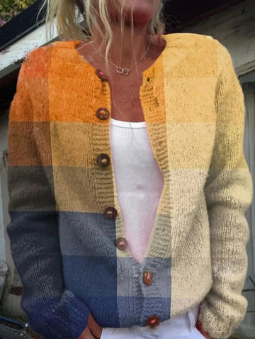Damen Strickjacke Mit Blumenmuster Und Wärmendem Design