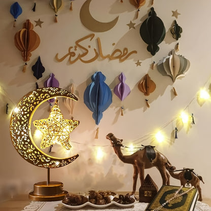 Dekorative Mondlampe mit Stern für Zuhause