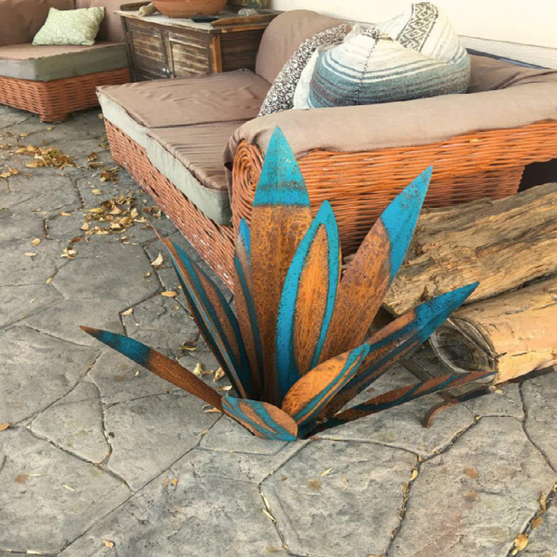 Künstliche Metall-Agavenpflanze Dekorativer Garten und Terrasse 27 bis 35 cm