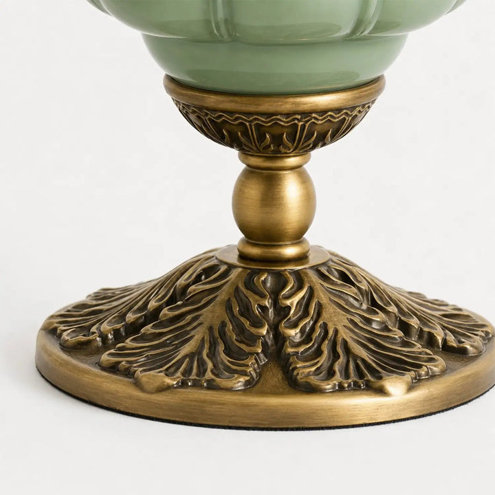 Table Lamp Glass Textured Cream Retro Design