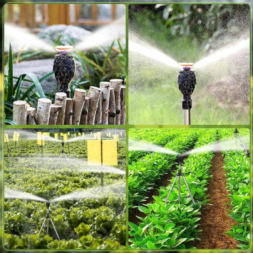 Gartensprinkler 360 Grad drehbar mit Teleskop-Stativ