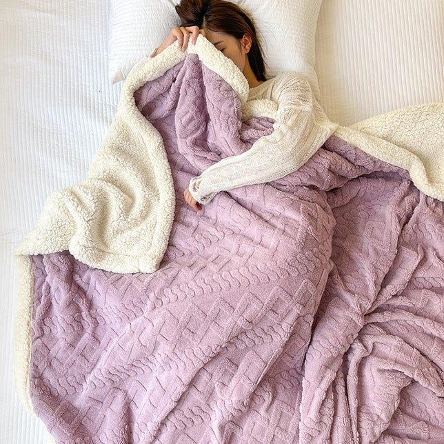 Kuscheldecke in zartem mit doppelseitigem Design