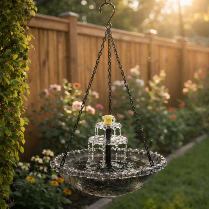 Solarhängender Brunnen mit zweistufigem Wasserfall