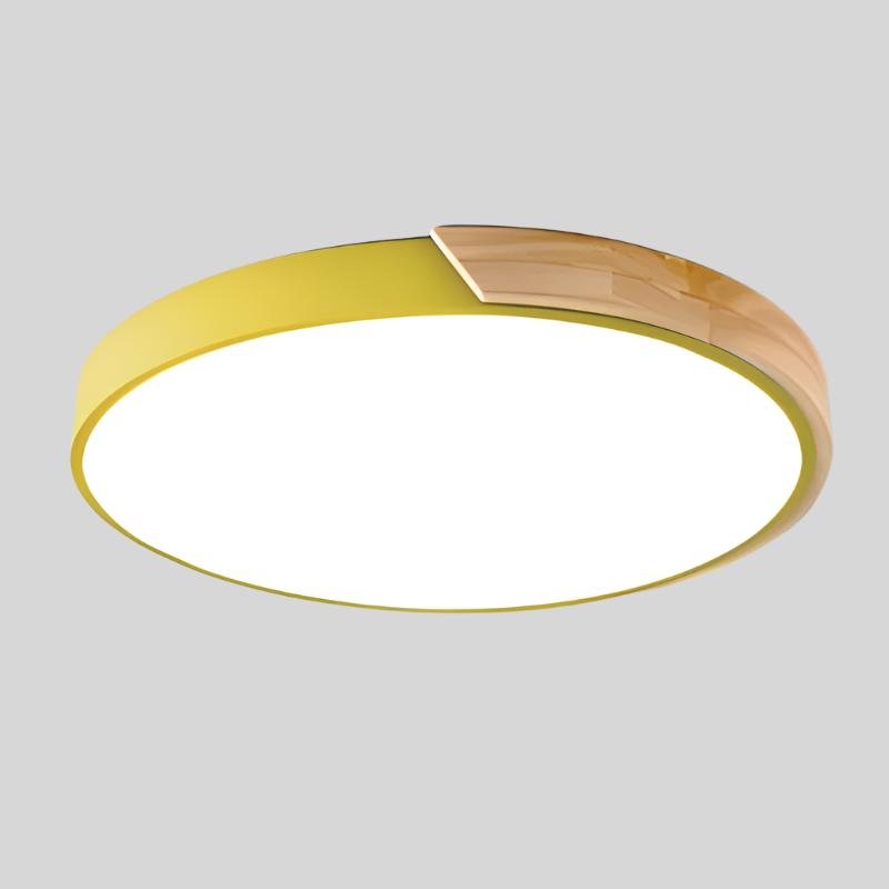 Nordische LED-Deckenleuchte aus Holz – Rundes Design im skandinavischen Stil