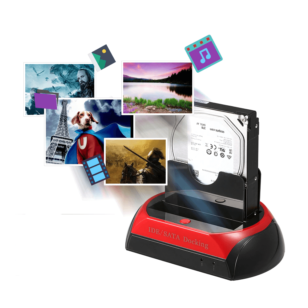 USB Festplatten-Dockingstation mit Kartenleser & Plug-and-Play Funktion