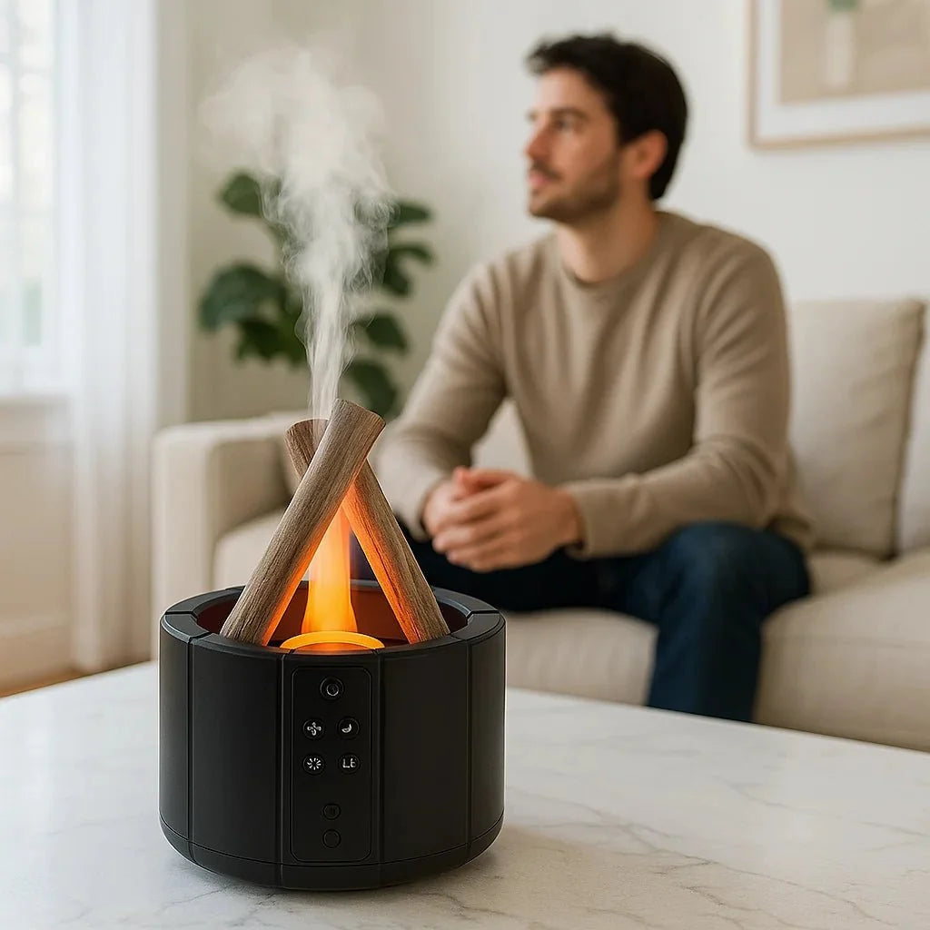 Aroma-Diffuser mit Flammeneffekt für entspannte Raumduft-Momente