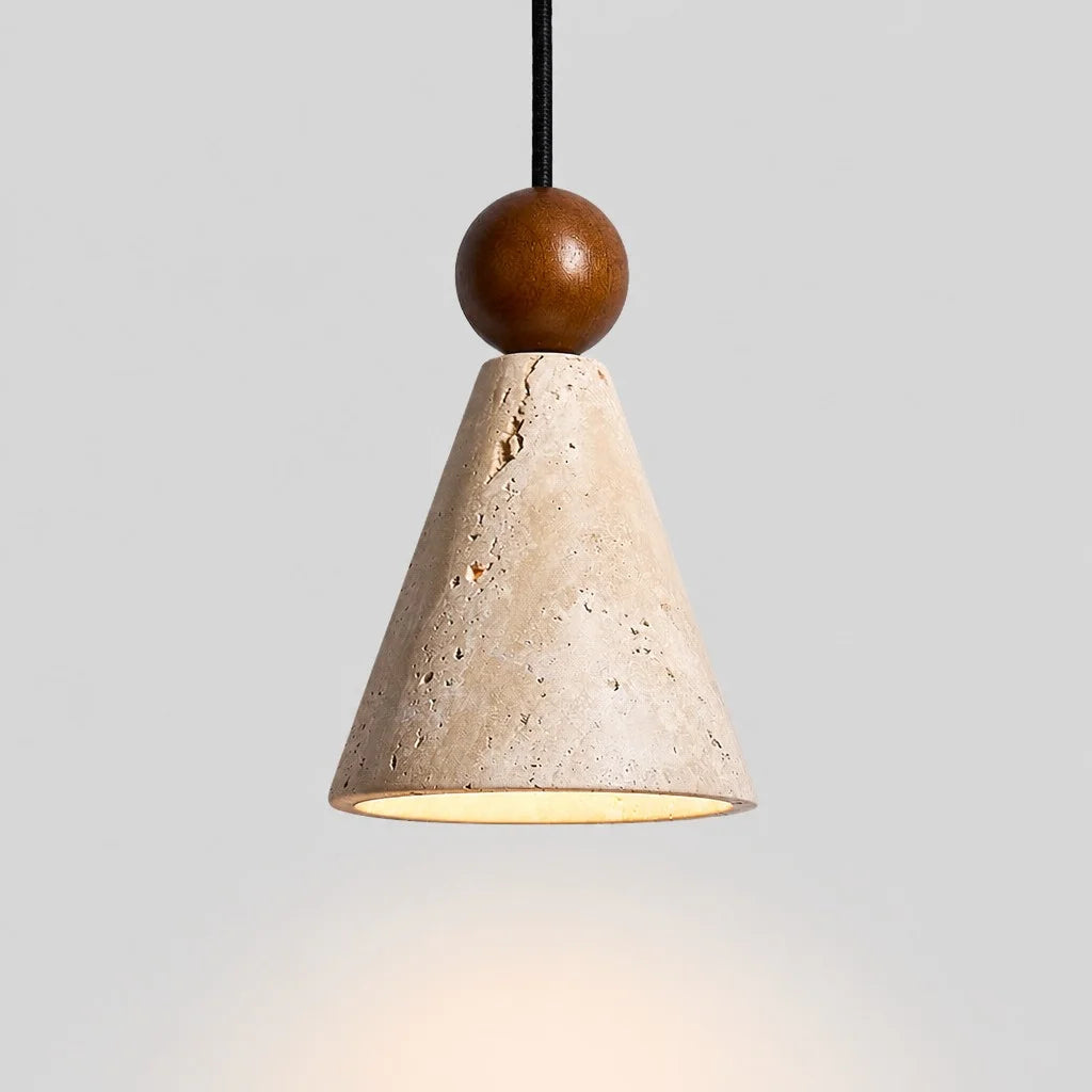 Pendant Light Travertine Cone Design