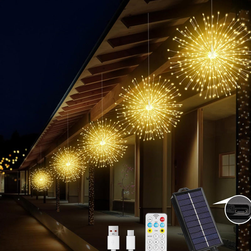 Dekorative Solarleuchte für Terrasse und Garten bei Nacht