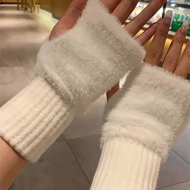 Fingerlose Winterhandschuhe Damen
