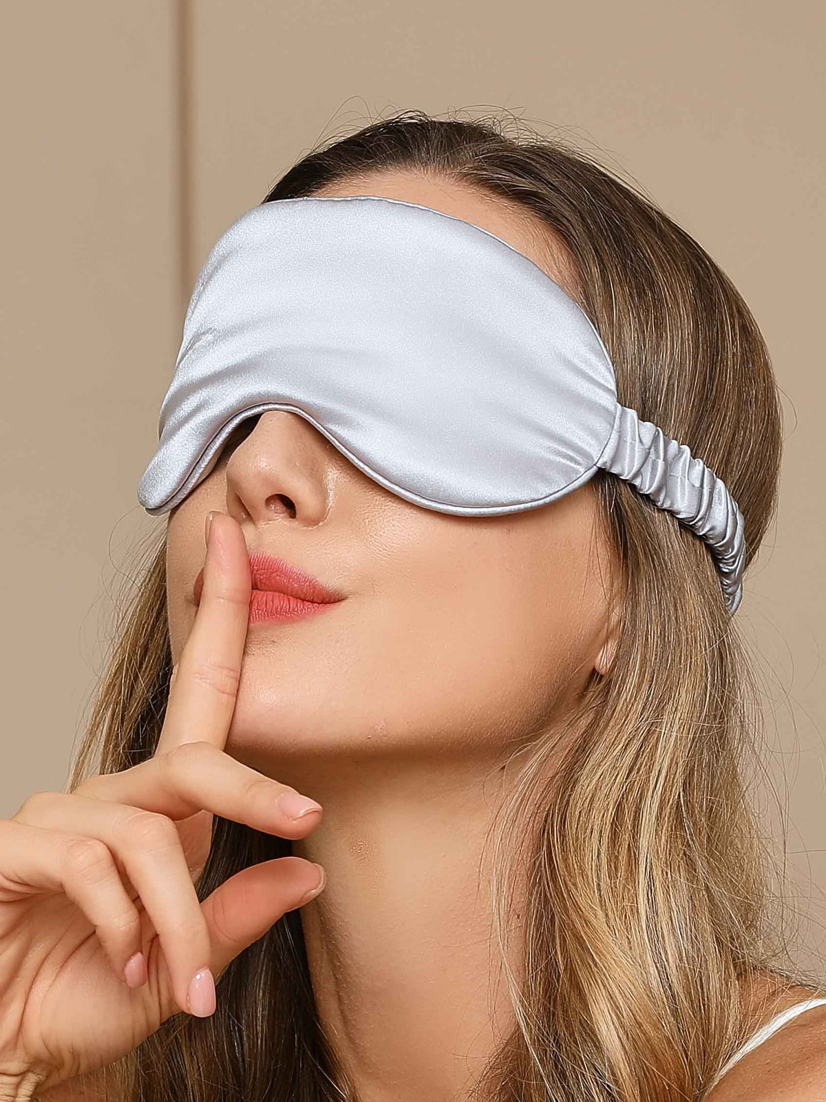 Schlichte Schlafmaske für Damen – Augenmaske mit Paspelierung und Gummiband