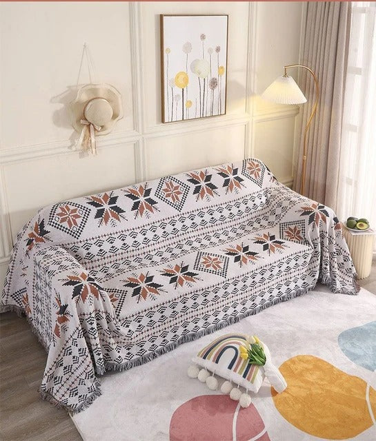 La Boheme Decken mit bunten Fransen