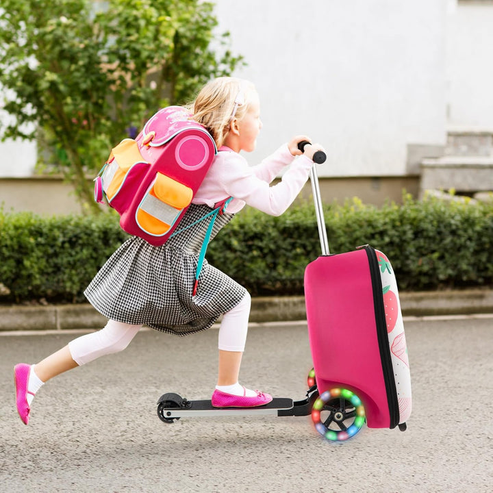 Kinder 2-in-1 Scooter-Koffer mit LED-Rädern