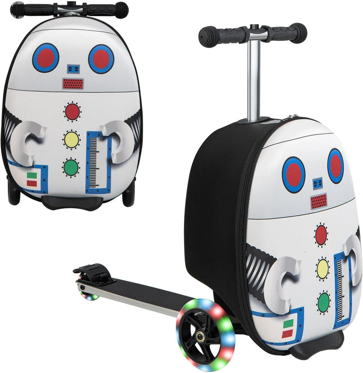 Kinder 2-in-1 Scooter-Koffer mit LED-Rädern