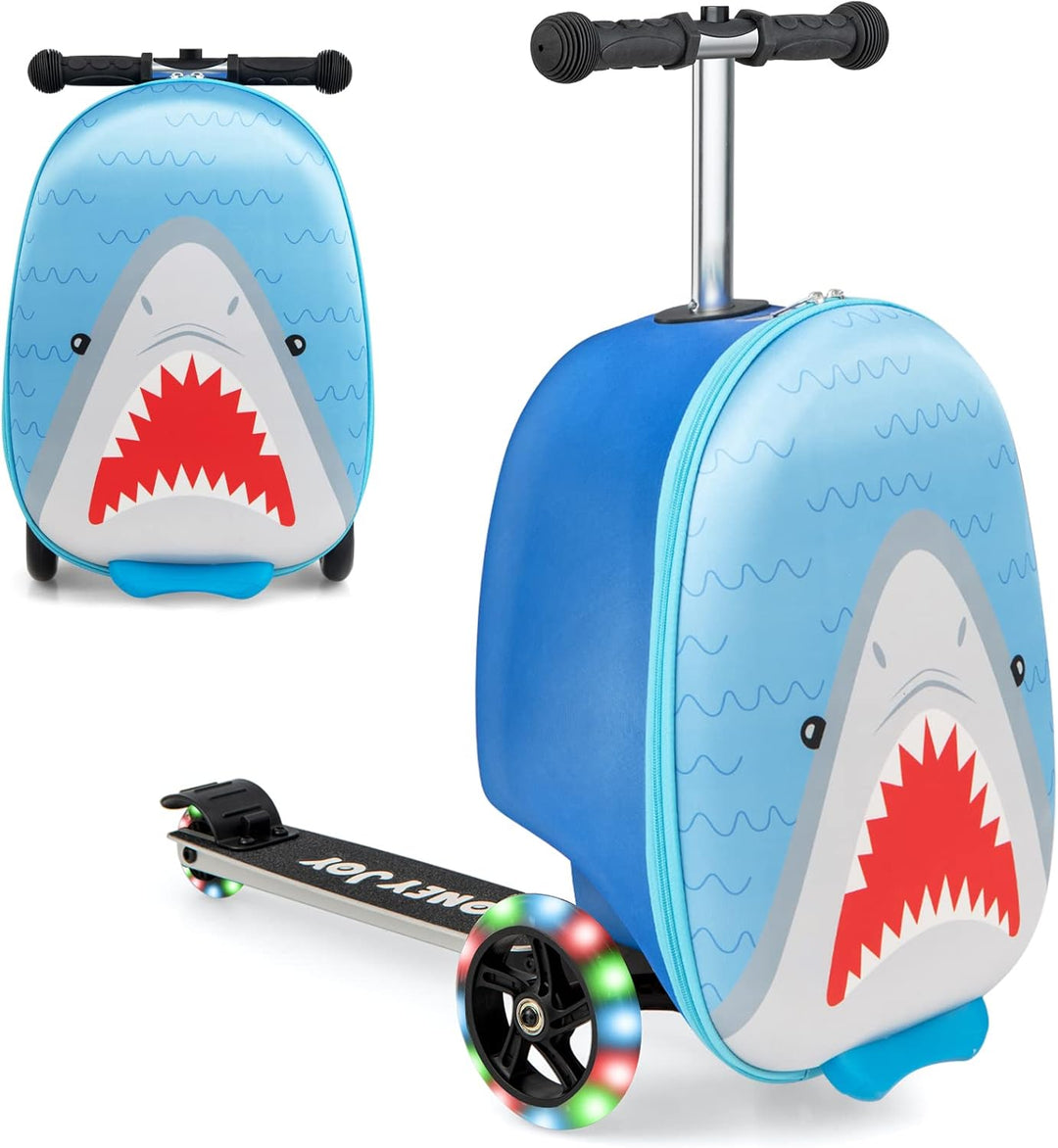 Kinder 2-in-1 Scooter-Koffer mit LED-Rädern