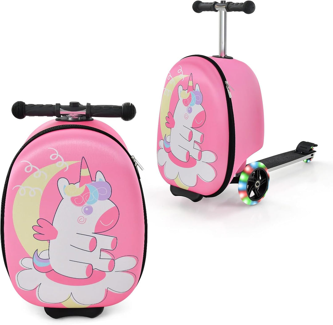 Kinder 2-in-1 Scooter-Koffer mit LED-Rädern