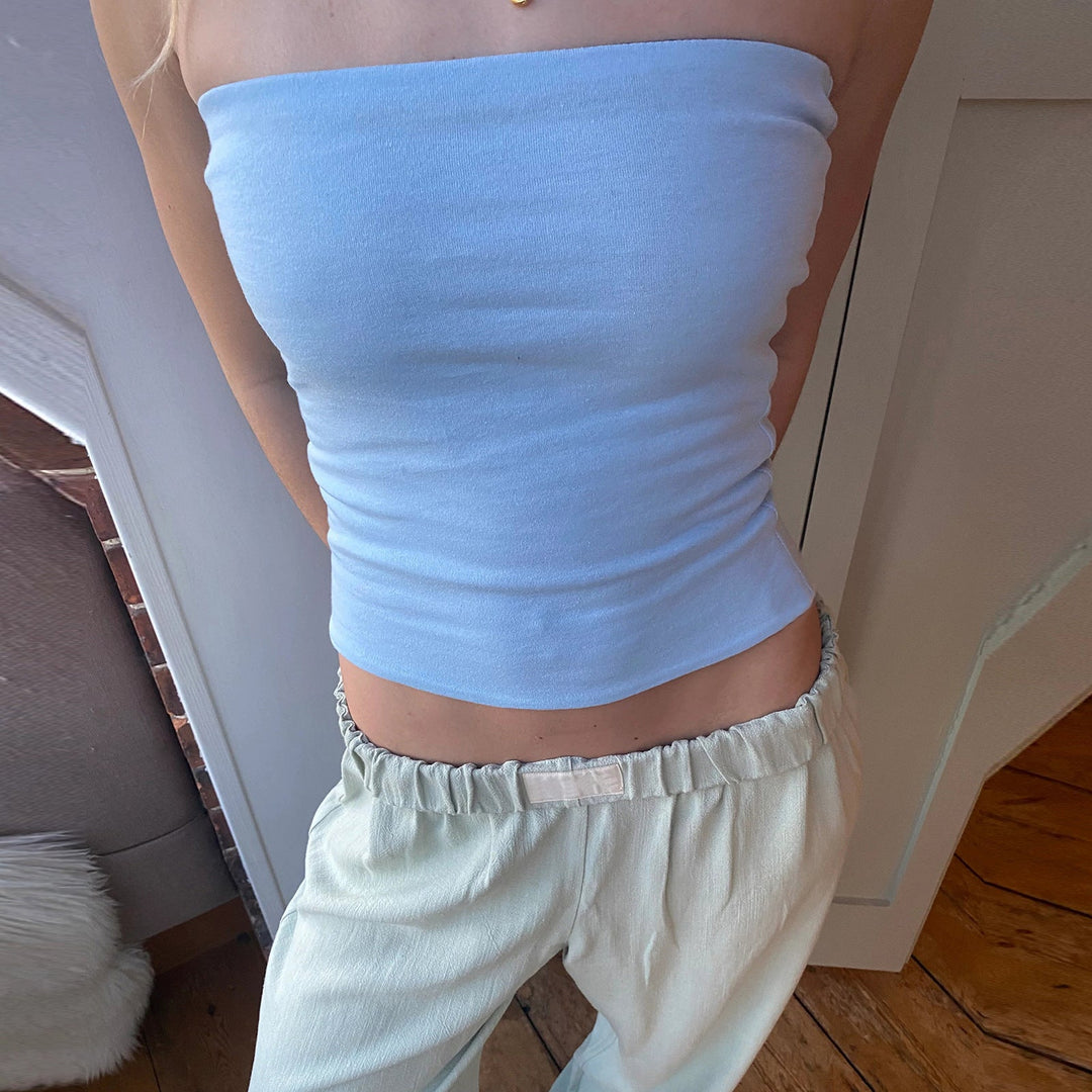 Women’s Striped Bustier Top with Fine Stripes