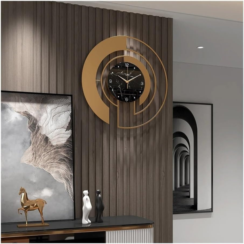 Metall-Wanduhr Rund Geometrisch Lautloses Uhrwerk