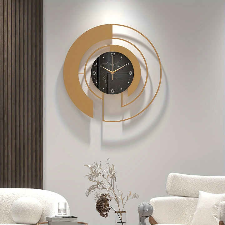 Metall-Wanduhr Rund Geometrisch Lautloses Uhrwerk