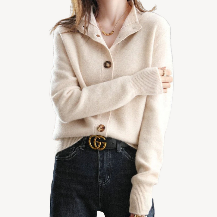 Damen Strickjacke Mit Knopfleiste Im Klassischen Design