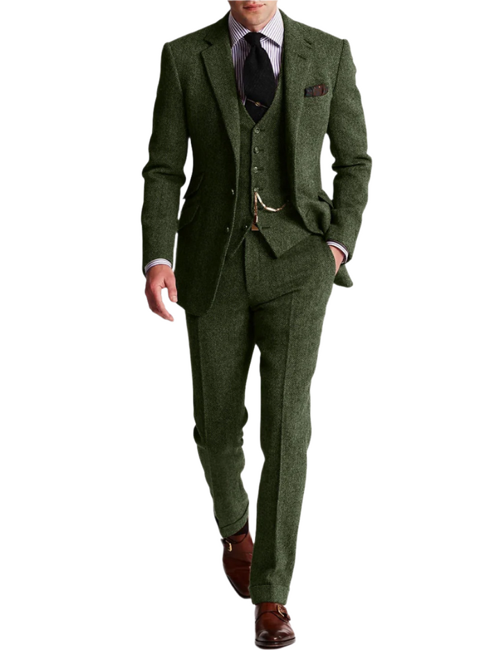 Herren Anzug Dreiteilig Im Vintage Retro Stil