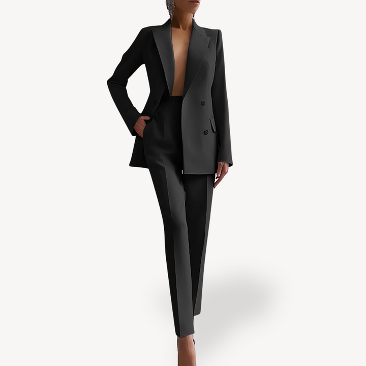 Damen Hosenanzug Mit Blazer Und Geradem Schnitt