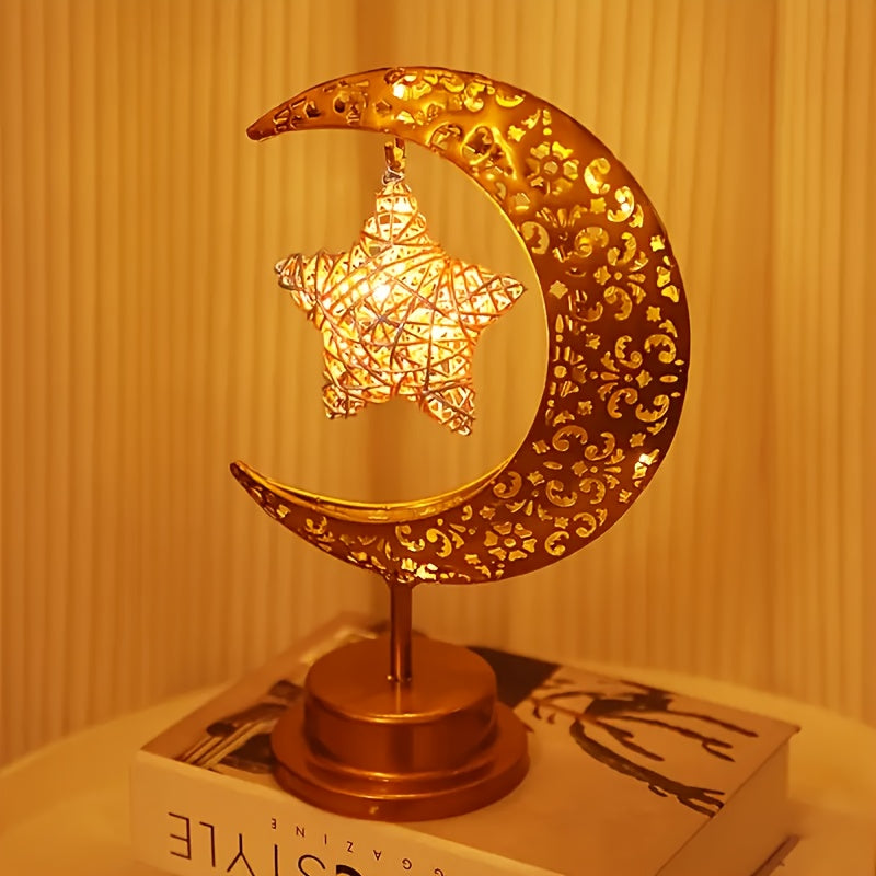 Dekorative Mondlampe mit Stern für Zuhause