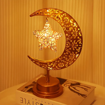 Dekorative Mondlampe mit Stern für Zuhause