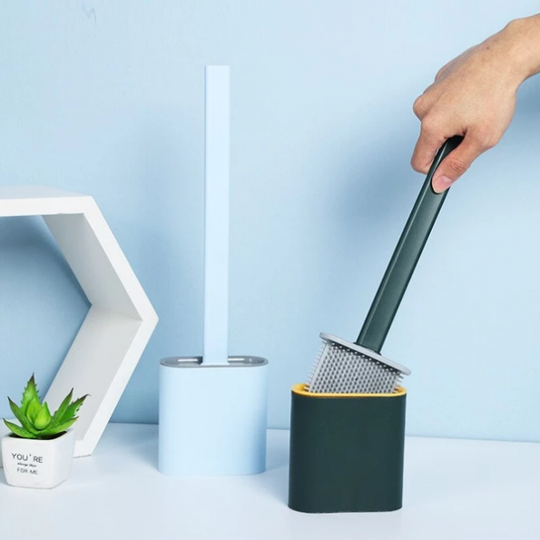 WC-Bürste mit flexiblem Silikonkopf für hygienische Reinigung