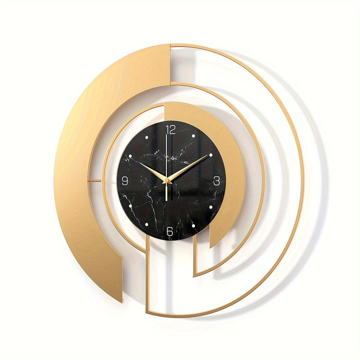 Metall-Wanduhr Rund Geometrisch Lautloses Uhrwerk
