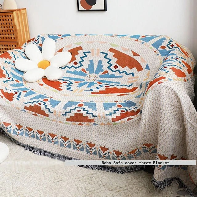 La Boheme Decken mit bunten Fransen