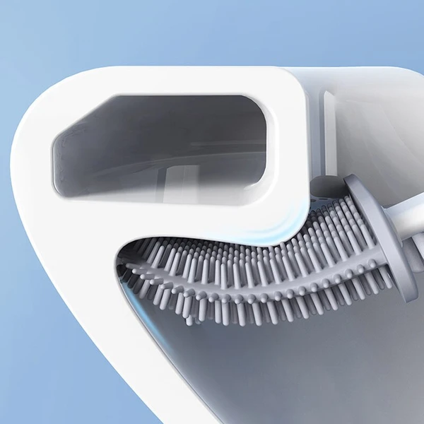 WC-Bürste mit flexiblem Silikonkopf für hygienische Reinigung