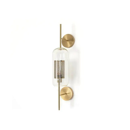 Wandlampe mit Waben-Glaskugel – Modernes Design mit Messingrahmen
