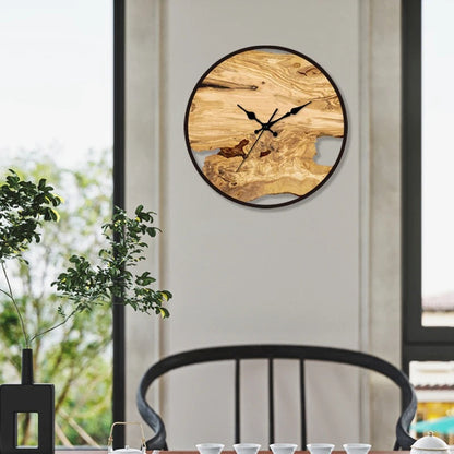 Naturholz & Acryl Designer-Wanduhr – Stilvolles Unikat für modernes Wohnen