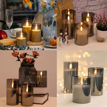 Flammenlose led kerzen mit fernbedienung set 3 stück