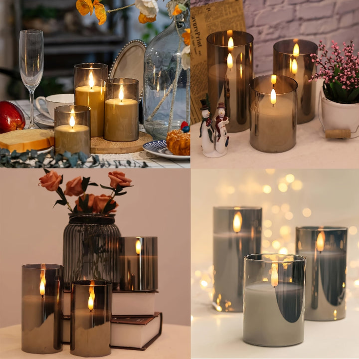 Flammenlose led kerzen mit fernbedienung set 3 stück