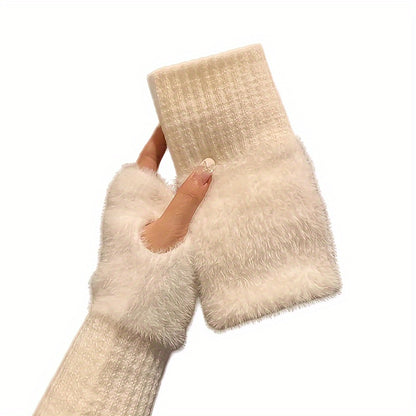 Fingerlose Winterhandschuhe Damen